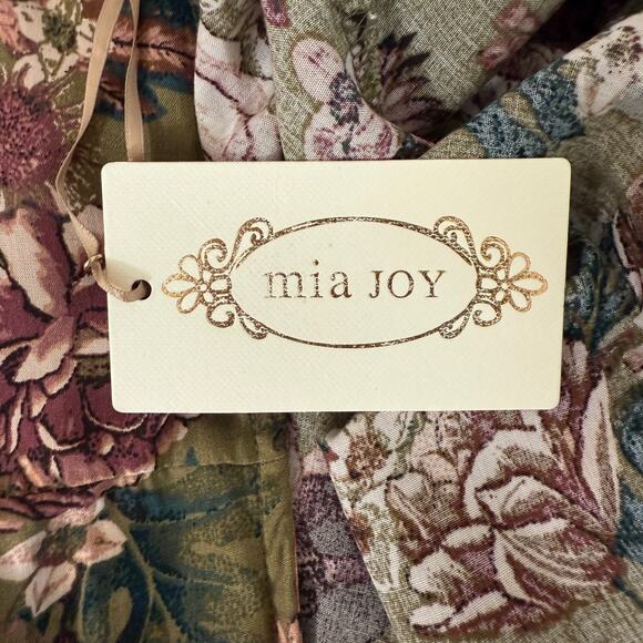 Mia Joy Floral Wrap Midi Dress | Green Boho V-Neck Feminine Dainty | Sz 10 | NWT - Picture 12 of 15